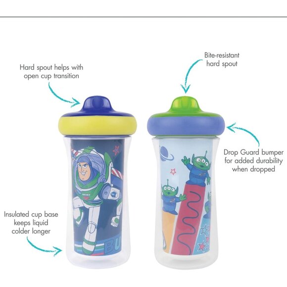 Disney/Pixar Toy Story Kids Insulated Sippy Cups - Dishwasher Safe Spill Proof T - Picture 4 of 6